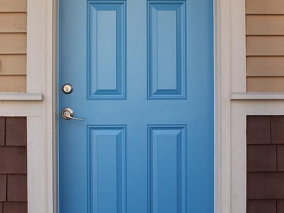 Main entrance (now blue)