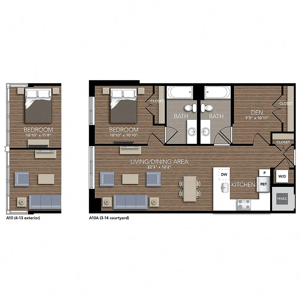 Floor plan A10A Den