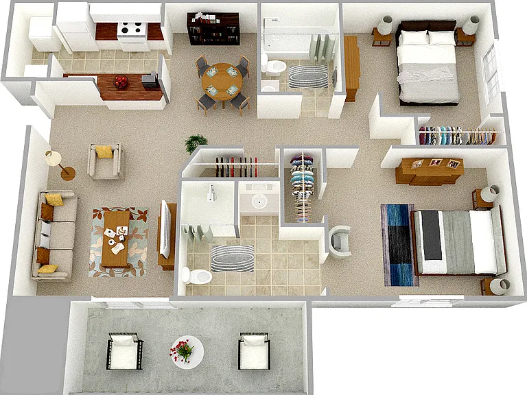The Williamsburg - 2 Bedroom - 2 Bathroom