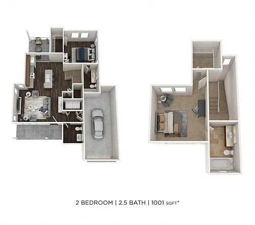 Floor plan Two Bedroom Townhome