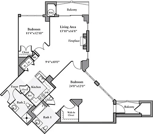 Floor plan 2 Bedrooms E