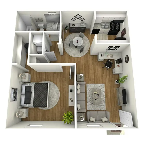 Floor plan 1 Bedroom 0 Fire place and 0 W/D connections