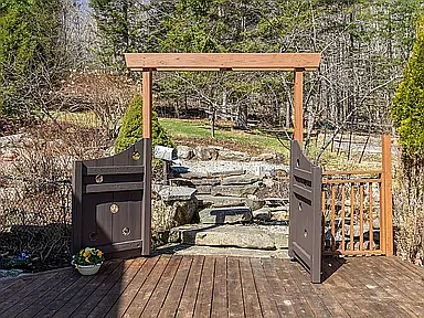 Entry to backyard rock garden