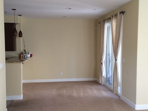 Bright dining area next to patio