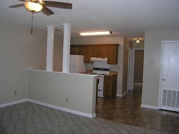 Columns looking into Kitchen
