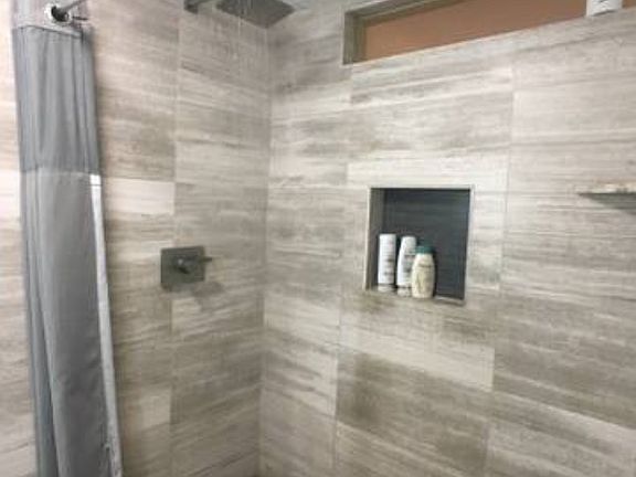 Marble walk-in shower