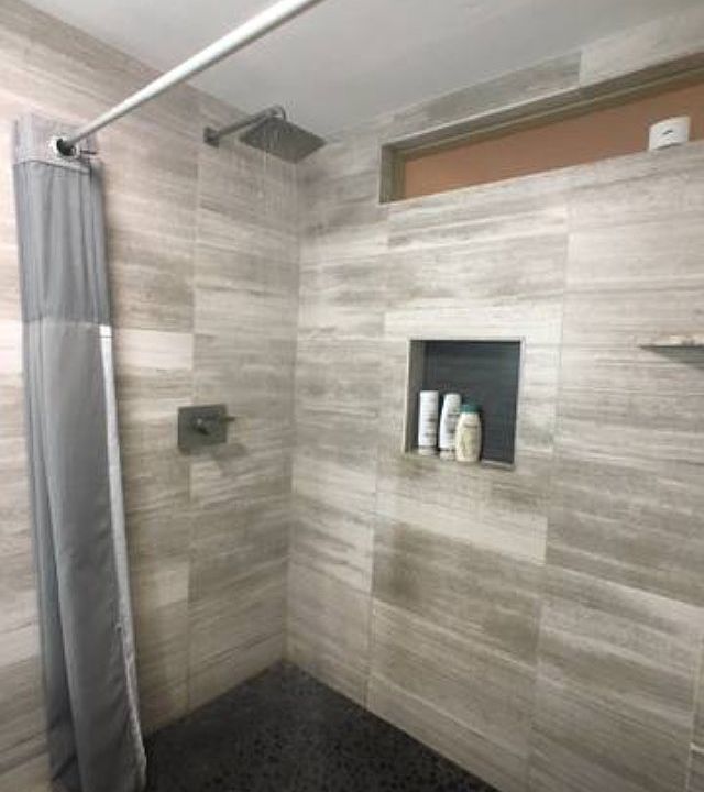 Marble walk-in shower
