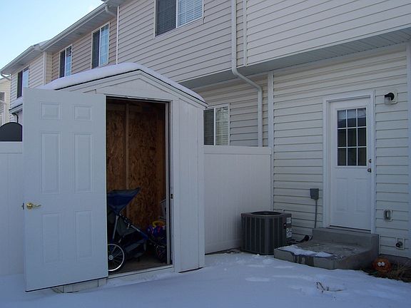 Backyard with storage shed (rear of house)