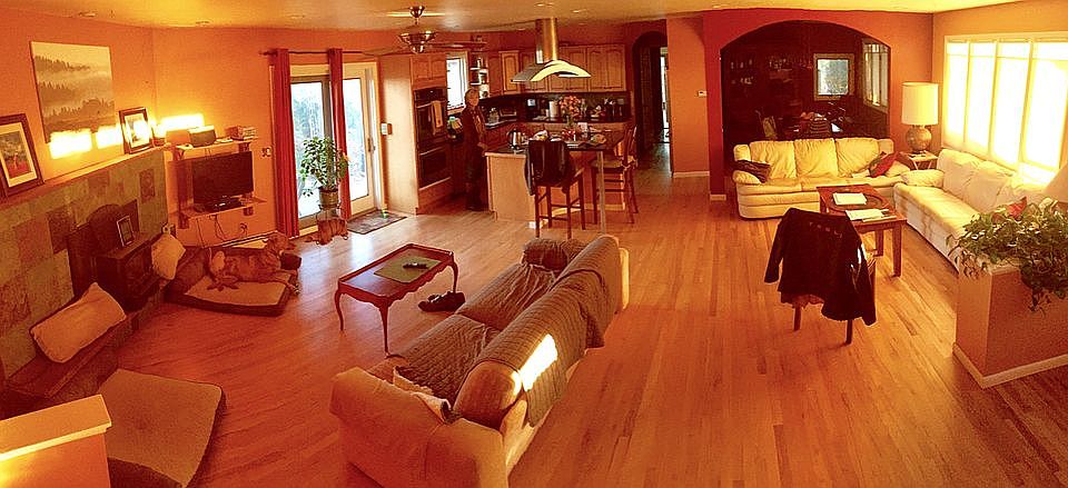 Living room and kitchen
