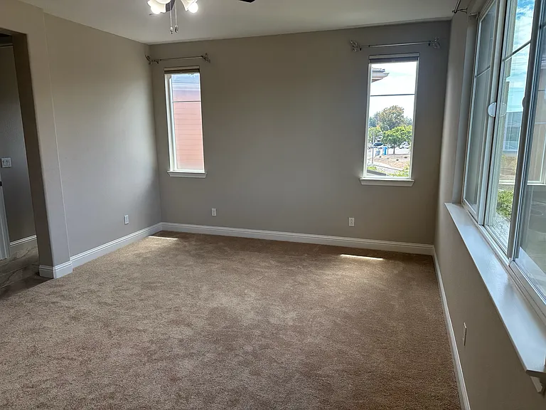 Bright and restful primary suite offering peaceful views, great sunlight, and an adjoining walk-in closet.