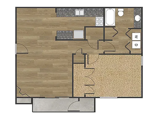 Floor plan 1x1B