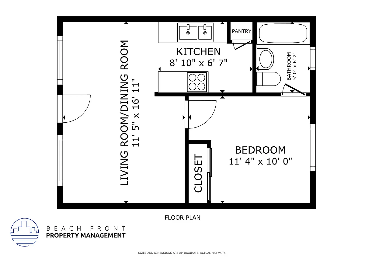 Floor plan 1 Bed 1 Bath