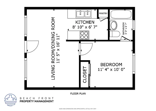 Floor plan 1 Bed 1 Bath