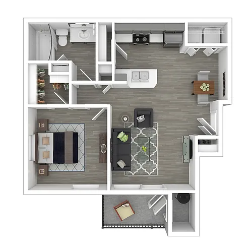 Floor plan Phase 1-1x1-658- Partial Renovation