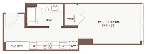 Floor plan Studio A8 Olympic