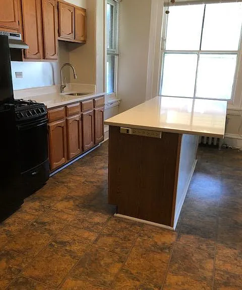 Layout of kitchen counter and island