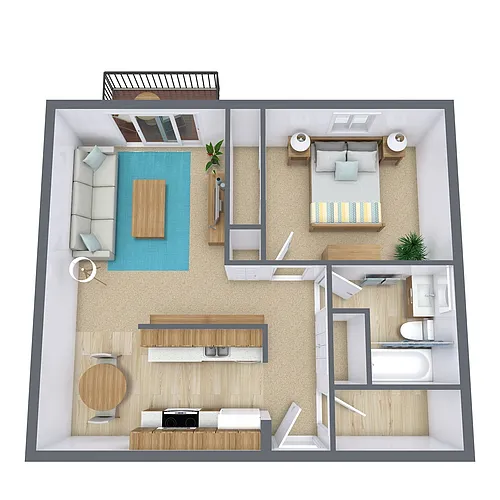 Floor plan One Bedroom 11A