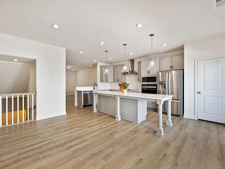 large dining area adjoining large island