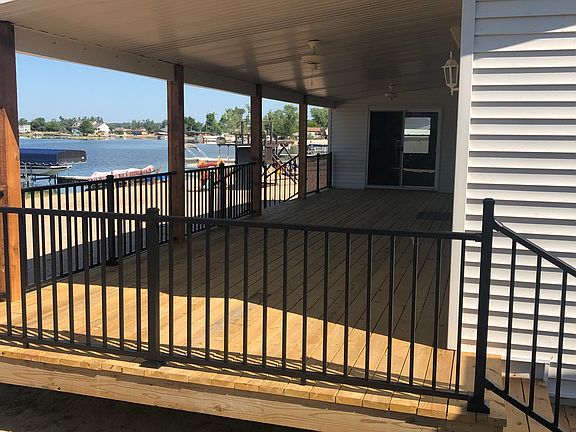 side view of covered deck