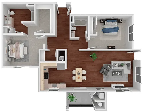 Floor plan 2 Bedroom 2 Bath
