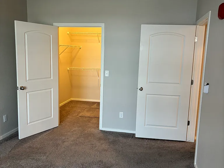 Full-sized walk-in closet and storage space.