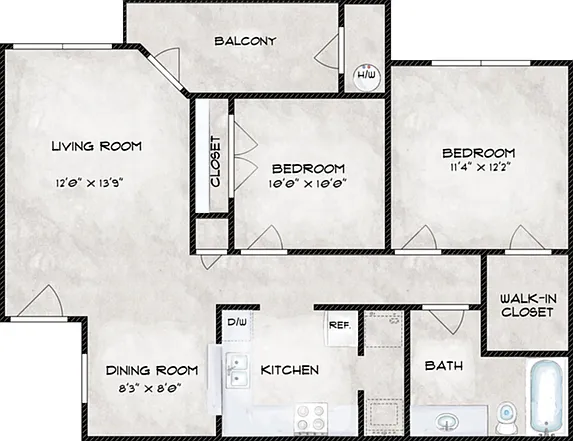 2 Bedroom Floor Plan 2 Bedroom Floor Plan