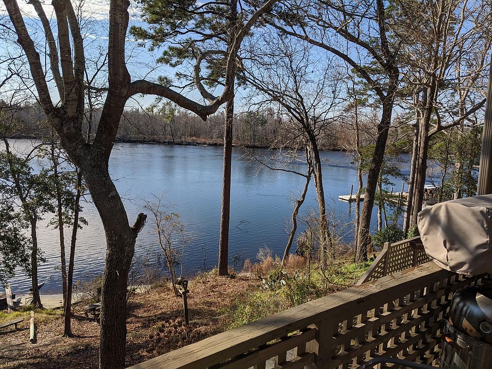 A view from the second level balcony towards the NE Cape Fear River and dock.