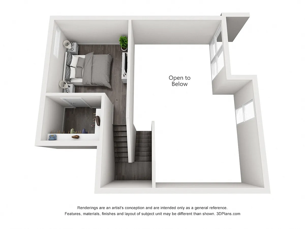 Floor plan 1BD/1BA - B1-B-1