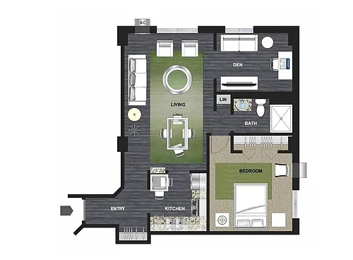 Floor plan Cosmo | 1 + Den