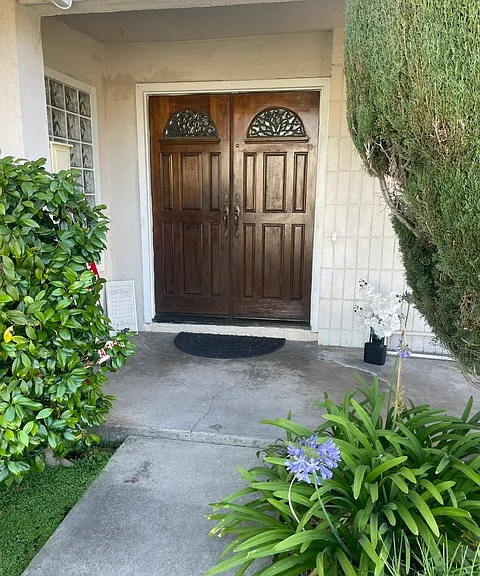 Double door entry.