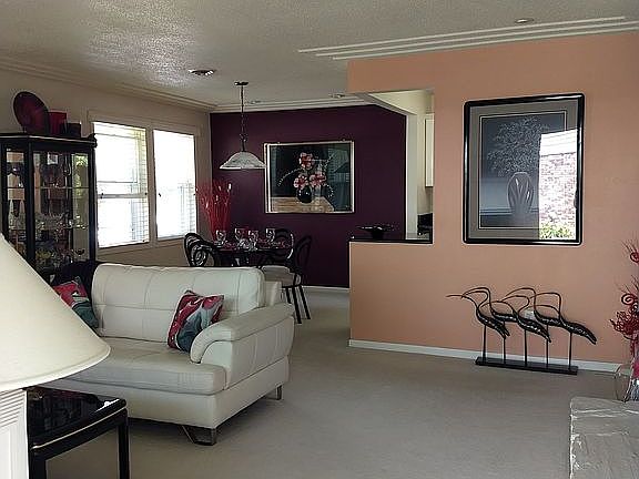 open living/dining area