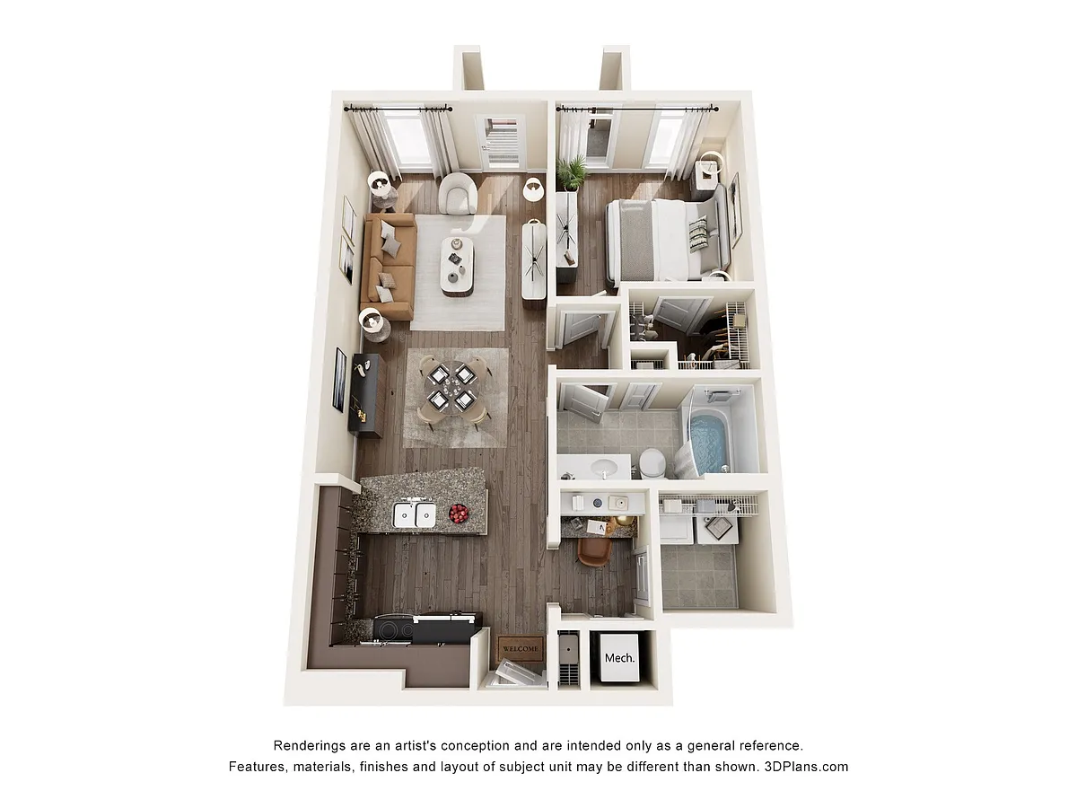 Floor plan 1 Bedroom A4
