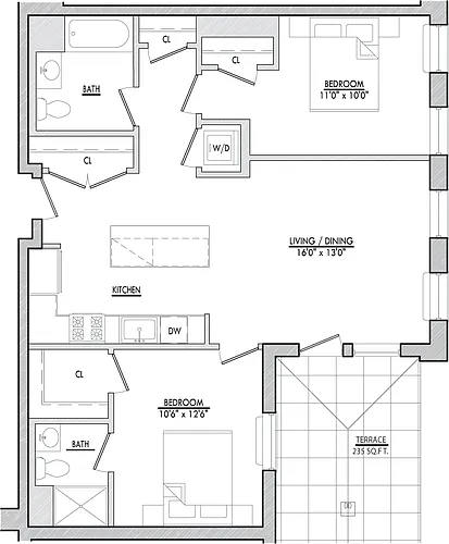Floor plan B11 with Terrace