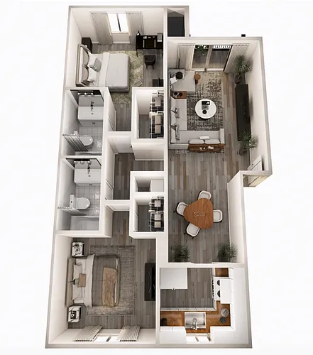 Floor plan 2 Bed 2 Bath