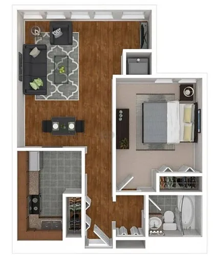 Floor plan 1BR - 1BTH