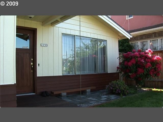 Home features new exterior paint, front door, cedar skirting and entry 
