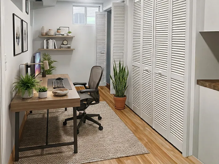 Closet-lined hallway offering additional storage and a clean, functional layout.