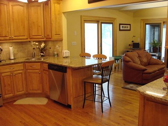 Kitchen, DR, LR and Great Rm are open and bright