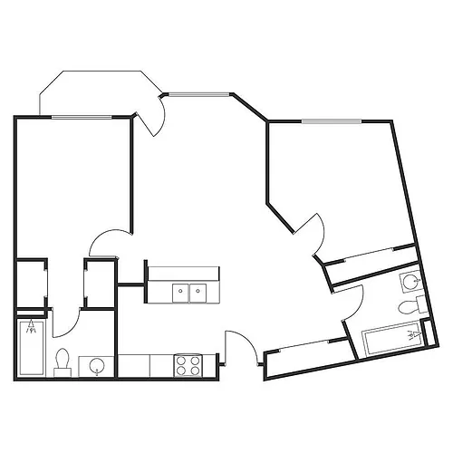 Floor plan 2 BED 2 BATH