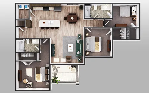 Floor plan 3 BR/2 BA