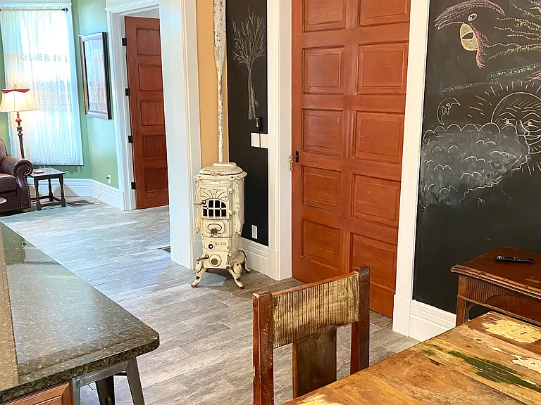 Kitchen/dining looking into living room.