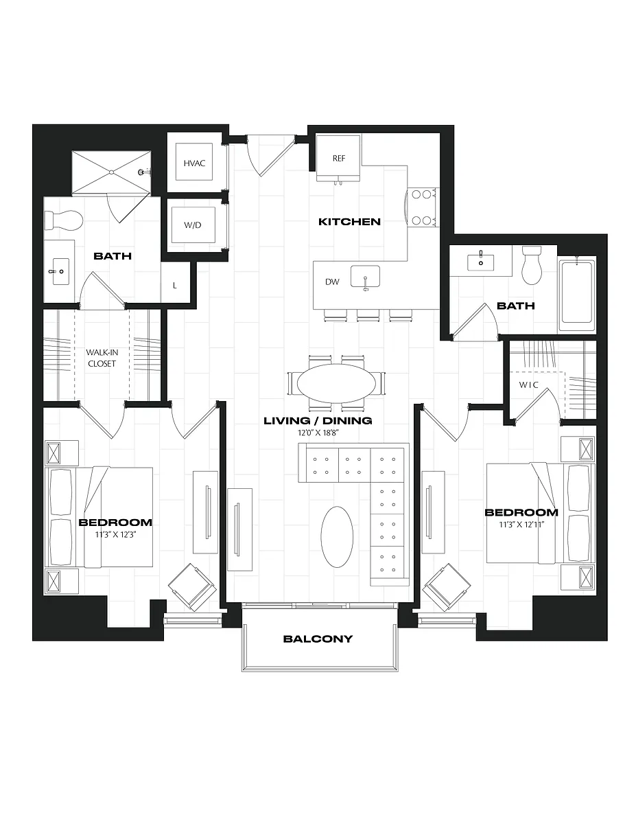 Floor plan 2 Bed/2 Bath-C3.1