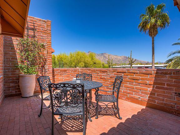 The front patio space is a lovely space to enjoy your morning coffee and watch the sun rise over the mountains.