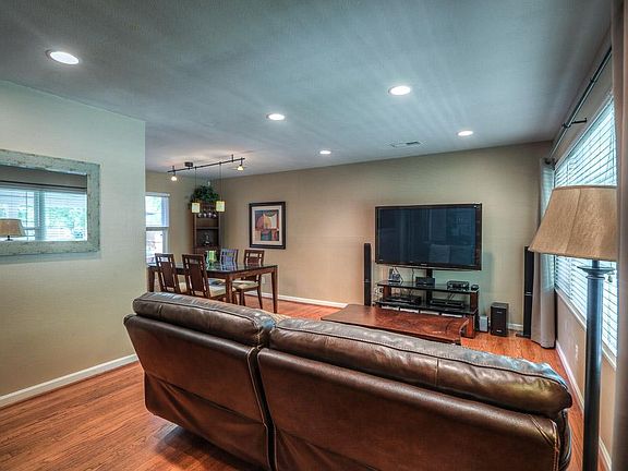 One of two living areas, recently added recessed lighting
