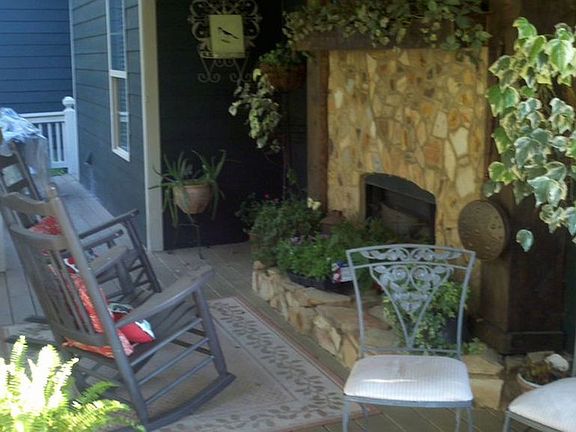 Main level outdoor fireplace