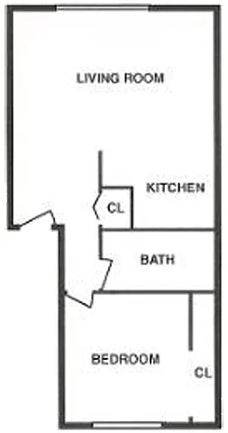 Floor plan 1 Bedroom / 1 Bathroom (B)