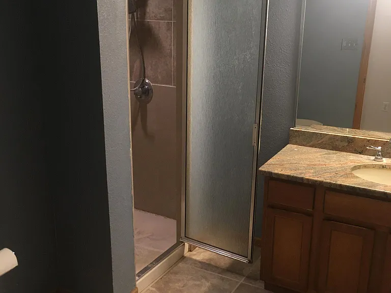 Basement bathroom with shower