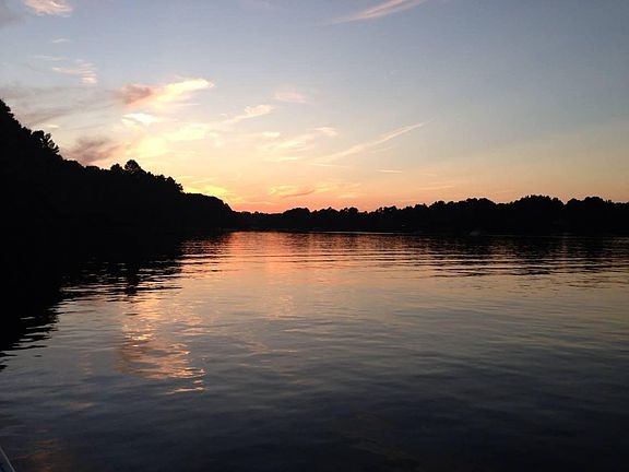 View from dock at sunset