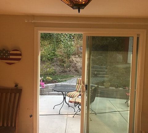 from dining room through to backyard