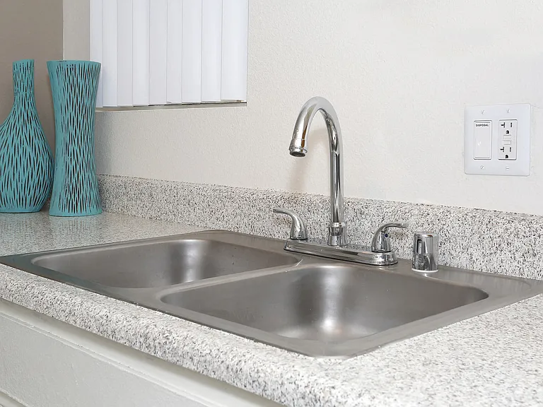 Double sink area in the kitchen